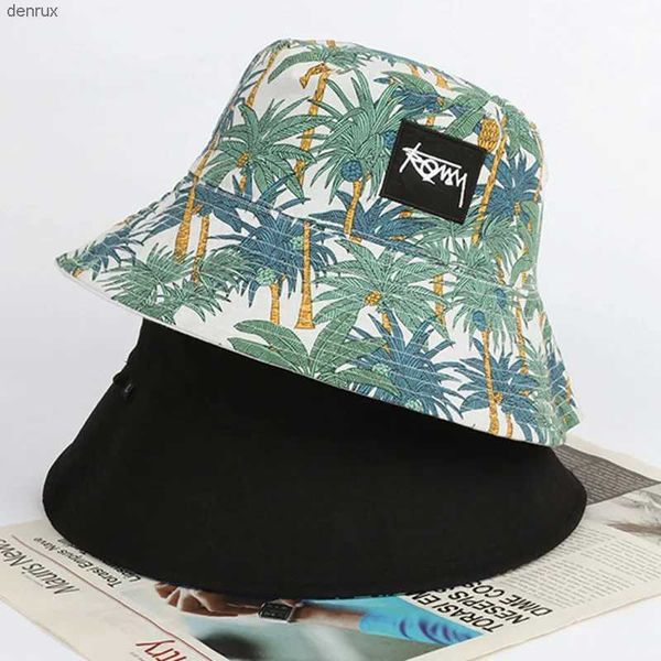 Breite Krempelnhüte Bucket Hats Jk Koreaner Brief Sticker Bucket Hut für Frauen Männer breit Krempe Outdoor Fordable Sun Hats Doppelseite Wear Fischer Panama Capsl240415