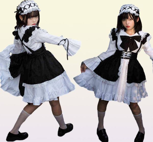 Costumes de anime Mulheres vestido de empregada Anime Lolita Dress Men Cute Cafe venha cosplay L2208029465337