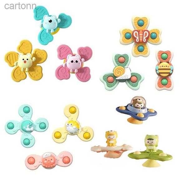 Banyo Toys Montessori Bebek Spin Top Banyo Oyuncakları Çocuklar İçin Banyo Enayi Sprey Spinner Emme Kupası Oyuncak Çocuklar İçin 2 ila 4 Yıllık Çarpıklar Teether 240413