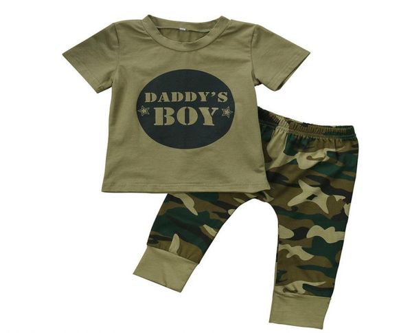 Neugeborenes Kleinkind Baby Jungen Mädchen Camo T -Shirt Tops Hosen Outfits Set Kleidung 024m Baumwolle Freizeit Kurzarm Kinder Sets 7282644