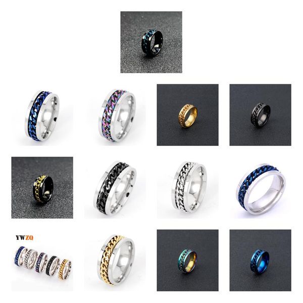 Кольца кольца Новый модный 6/8 мм из нержавеющей стали рок -шип -кольцо мужские женщины мужской модные украшения для девочек самооборона Del Del Delive Otfze