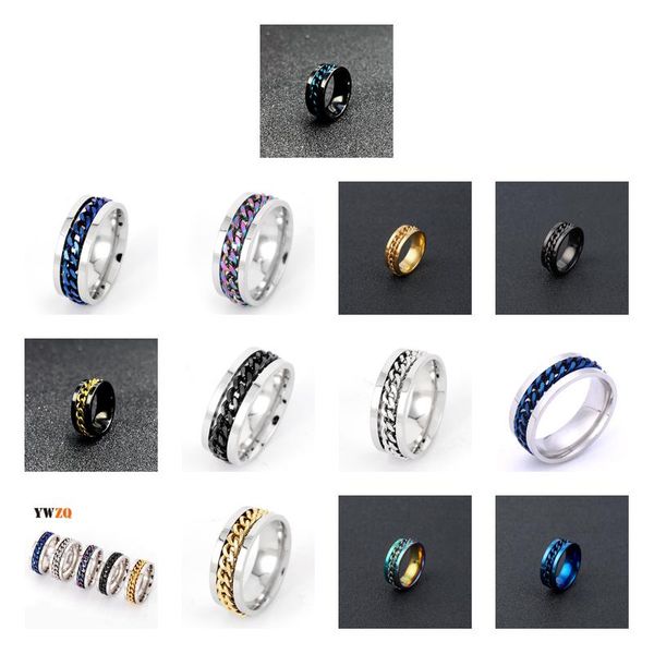 Bandringe neue trendige 6/8mm Edelstahl Rock Spike Mann Ring Männer Frauen männliche Modeschmuck für Mädchen Selbstverteidigung Drop del Delive otfze