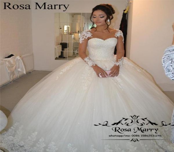 Abiti da sposa per abiti da ballo da ballo in pizzo principessa 2020 maniche lunghe in rilievo vittoriano arabo vittoriano Vestido de novi Bellanaija Abayas Dubai economico B6558952