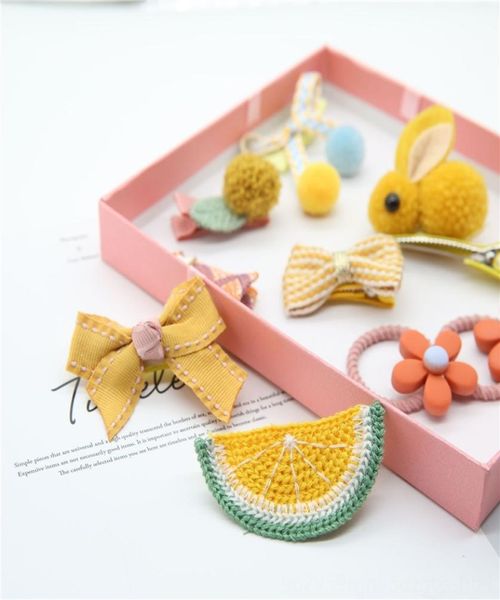 UN8B Kids039S SET Gift Butterfly Rubber Box Accessories милая резиновая полоса Bow Bow Baby Harepin7147030