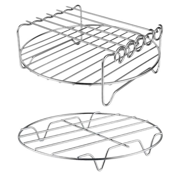 Fryers 2 PCs Air Fryer Accessoires Air Fryer Rack Set Mehrzweck -Doppelschicht -Rack mit Spieß für XL Power Airfryer Philips