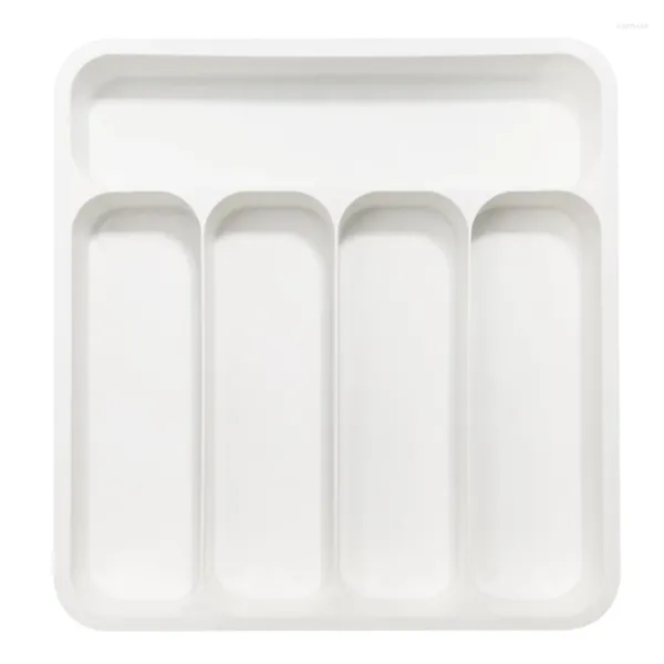 Bandeja de utensílios expansíveis para gavetas de talheres para cozinha para talheres e talheres ajustáveis de cozinha plástico compacto de plástico compacto