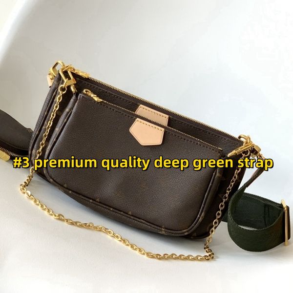 Bolsa de designer de qualidade premium feminino Moda de alta qualidade bolsas de luxo Cruz Body Removable Selas de ombro Bolsa Tote Carteira de couro Três em um