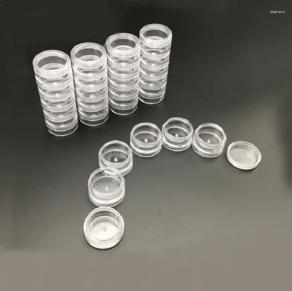 Speicherflaschen 5x5g 5Layer Plastikflasche Jar Topf Zinn für Probe Kunst Nagel Lidschattenpulver Serumbehälter Hautpflege Kosmetische Packung