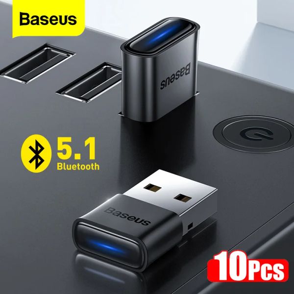 Adaptörler/Donlar Baseus USB Bluetooth Adaptör Dongle Adaptador Bluetooth 5.1 PC Dizüstü Bilgisayar Kablosuz Fare Hoparlör Ses Alıcısı USB Verici