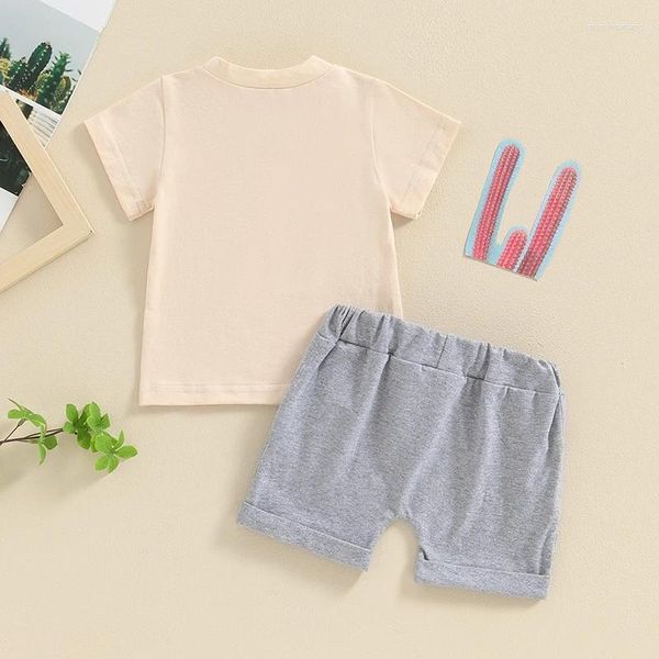 Kleidungssets Baby Boy Western Outfits Kleinkind Kurzarm Kuh T-Shirts Tops Elastische Taillen Shorts 2pcs Sommerkleidung Set