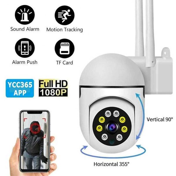 IP -камеры YCC365 Plus IP Wi -Fi камеры наблюдение HD 1080p Cloud беспроводной автоматическое автоматическое отслеживание Инфракрасное наблюдение камеры. Монитор безопасности камеры 240413