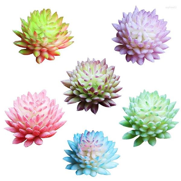 Flores decorativas Flocking Plantas suculentas artificiais Mini BONSAI FLORES SUCCULENTES PLANT LOTUS PAVAGENS DE DECORAÇÃO HOME