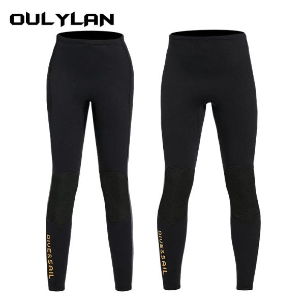 Calça oulylan neoprene de 3 mm calças de mergulho Tops de mergulho quente snorkel snorkel snorkel snorkel de manga comprida