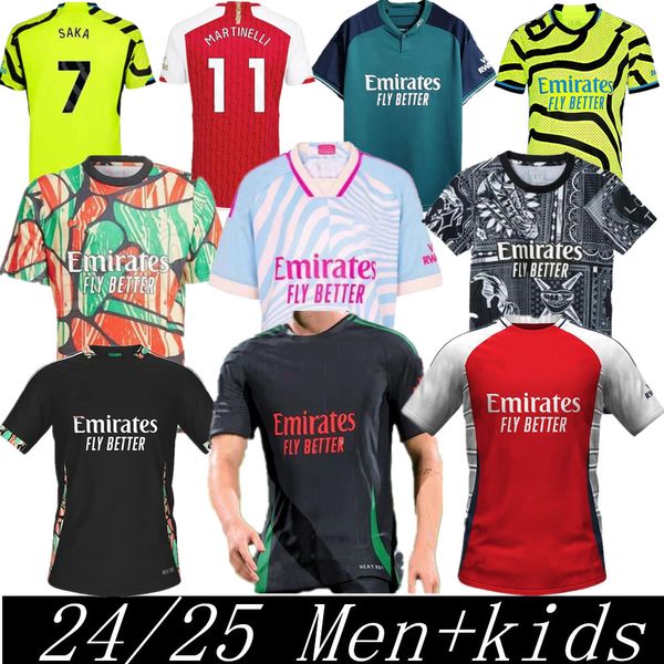 23 24 25 SAKA ARSENALS JERSEYS ORSEYS RICE SALIBA MARTINELLI THOMAS NICOLAS SMITH ROWE G.JESUS TIERNEY SMITH ROWE 2024 CAMISA DE FUTEBOL