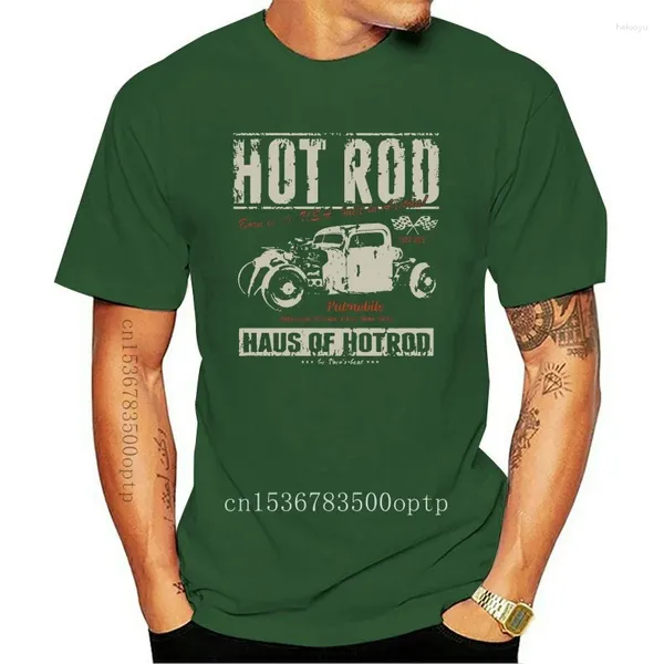Camisetas masculinas Men 2024 Camiseta hipster de manga curta - Haus de Rod Classic American Car Fãs V8 Flathead Us Ratmale Tees