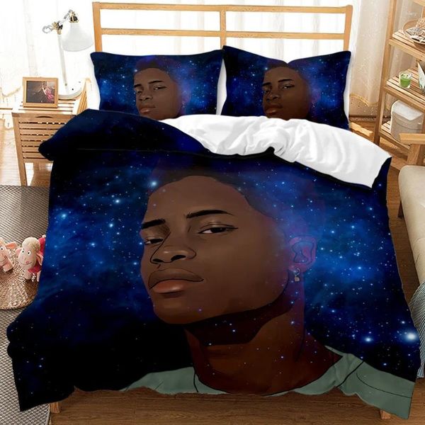 Bettwäsche Sets Quilt Duvet Komforer Kissenbezug Cover 3D Printed HipHop Boy Set Euro Sellbett Leinen Schlafzimmer Haus Textile