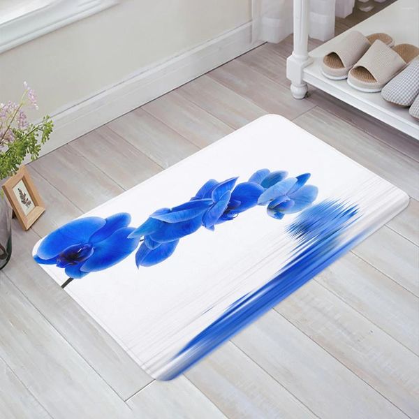 Tappeti blu fiore pura orchidea superficie dell'acqua cucina cucina portiere camera da letto pavimento tappeto casa tappeto tappetino tappeti tappeti arredamento
