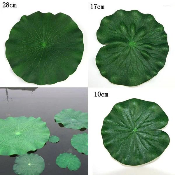 Flores decorativas 10pcs Fossa Flor Lotus Folha Artificial Plástico simulado Bonsai Home Garden Yard Yard Decor