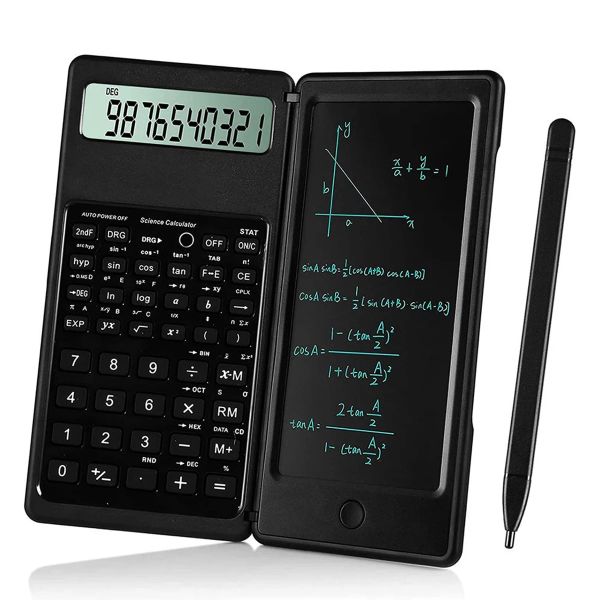 Calculadoras calculadoras científicas para estudantes, calculadora de tela LCD de 10digit pequena com bloco de notas para escritório, meio, faculdade do ensino médio