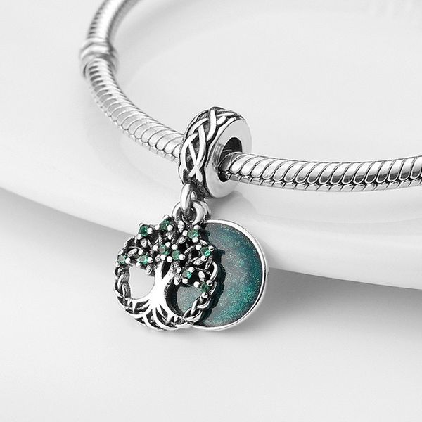 Pulseira de cauda de designer de moda fofa de diamante com pingente de planta de diamante adequado para colar de pulseira de pandoras caixa de jóias feminina