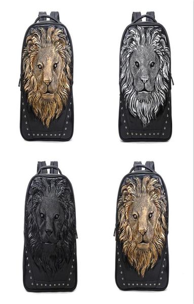 Borse a tracolla da uomo in fabbrica Street Cool Animal Lion Head Uomo Backpack Waterproof Wearfismat Leather Borse Outdoor S3681137