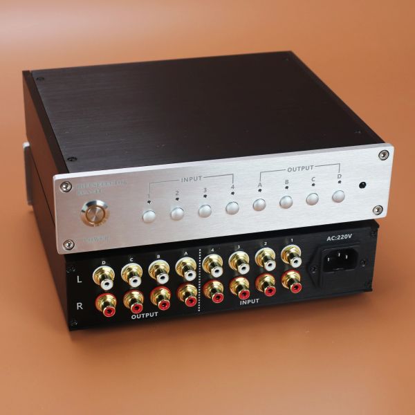 AMPLIFICADOR HIFI SINGRO DE AUDIO SINGRO RCA HighEnd Power Amplifier Switch 4 in e 4 Out, dois canais com controle remoto