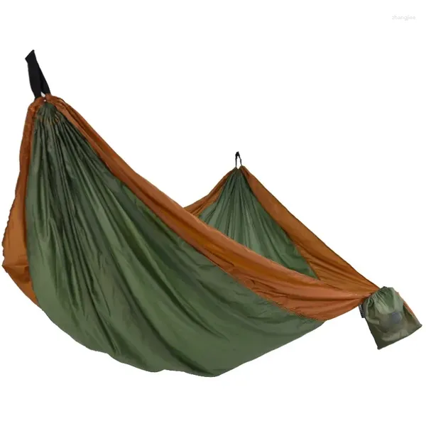 Camp Furniture Nylon Travel portátil Camping Hammock para viagens/mochila/praia/tiras de árvore no quintal e bolsa de transporte anexada