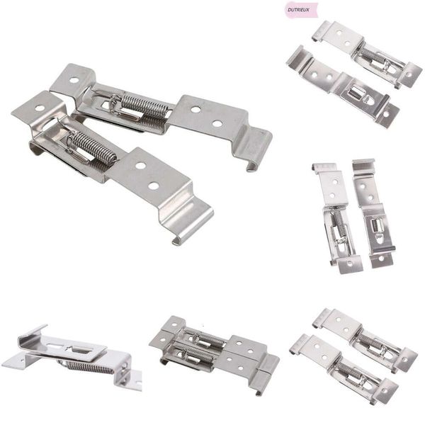 NEU 2 PCS -Autolizenz Federladelte Edelstahl -Halterung Autos Rahmenhalter Klemmen Anhänger Number Plate Clips