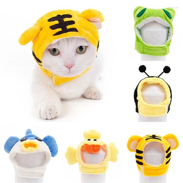 Carrier per gatti cartone fumetto copricapo pet copricapo peluche per cagnolini cucciolo cucciolo gatticello tappo per copricapo orecchie di gatto accessori per cappelli