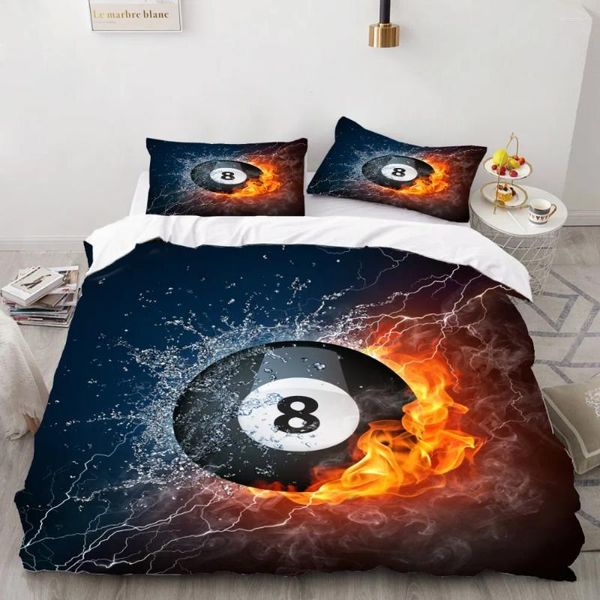 Bettwäsche -Sets 3D -Druck Mode Sport Billard Quilt Cover schwarzer Bettdecke sexy Mädchen doppelte Einzelbettwäsche für Erwachsene Teenehause