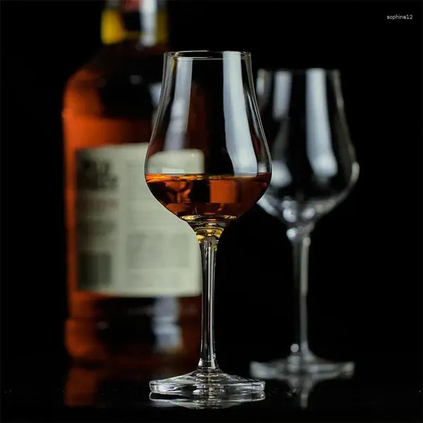 Copos de vinho conhaque conhaque de cristal tulipa de tulipe com sabor artesanal de vidro sem vidro com gão de vidro para bebidas espirituosas-whiskey