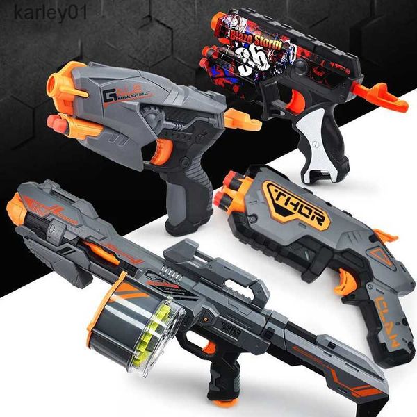 Gun Toys New Electric Soft Bullet Sniper Rifle/Pandgun Can Ban Universal Eva Soft Bullet Dart Blaster Toy Rifle Лучший подарок для детей YQ240413