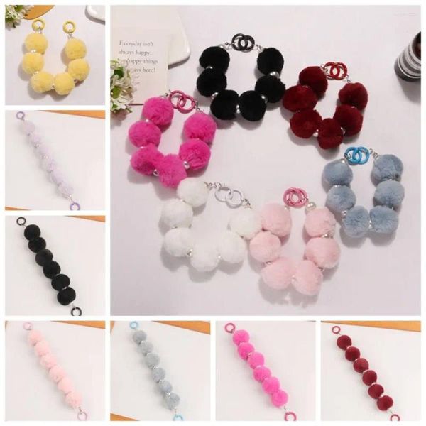 Chaves anti -Lose Sling Plush Hairball Telefone Chain Candy Color Colorful Strap Pingente Winte