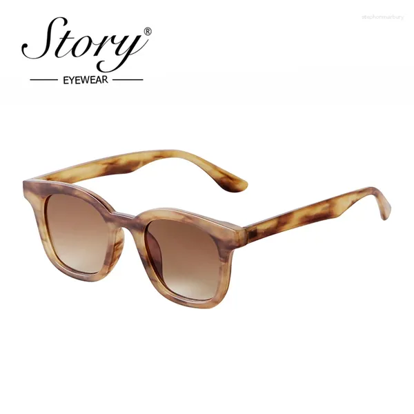 Storia di occhiali da sole 2024 TARTOISESHELL VINCHELL Square Women Designer Brand Designer 90s Pink Round Lens Eye Eye Sun Glasses S4113D