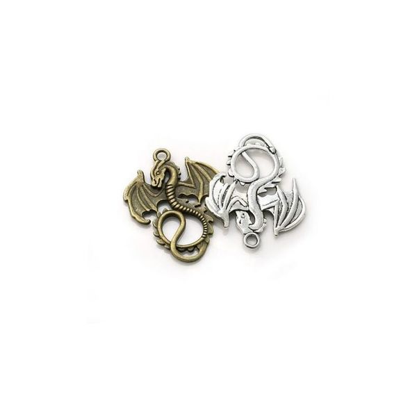 Charms 100pcs сплав Dragon Antique Sier Bronze Penent для ожерелья для ювелирных изделий.