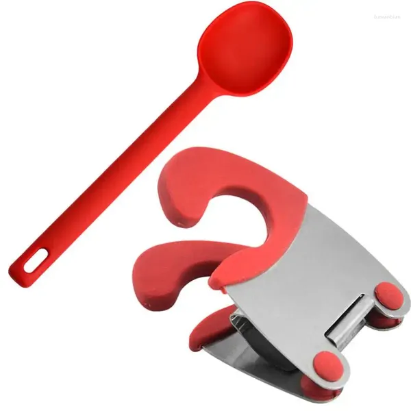 Cucchiaio non slip di cucchiai facile da usare morsetto in gomma miscelazione di accessori per cottura sicuri