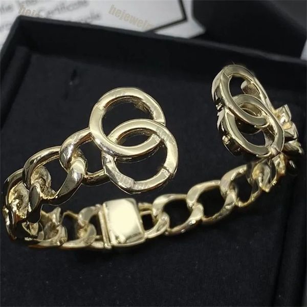 24 pulseiras de diamantes de luxo para pulseira de designer feminino letra de moda de jóias de jóias de jóias rômbica aço inoxidável de aço aberto Bracelets de ouro