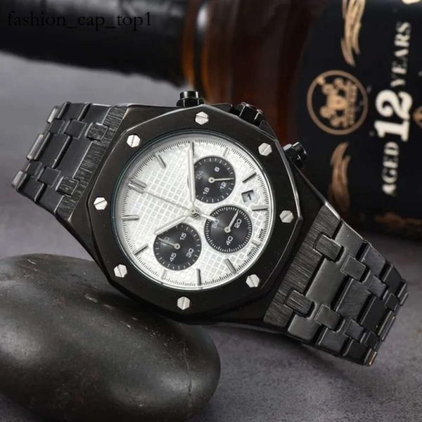 Audemar Watch -Armbanduhren für Männer 2024 Herren Uhren sechs Nadeln All Dial Work Quartz Watch hochwertige Luxusmarke Chronographen Clock Steel Belt Fashion Royal 4862