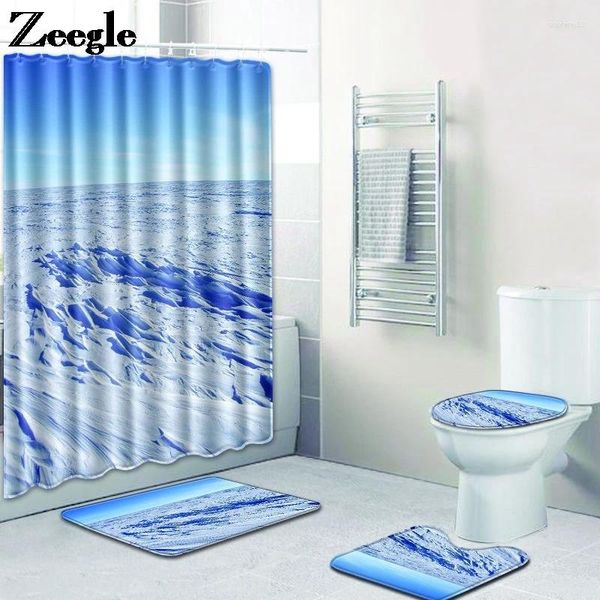 Tappetini da bagno tappetini panoramici e tende per doccia lavabili a forma di U tappeto igienico non slip decorazione della camera da pavimento del bagno