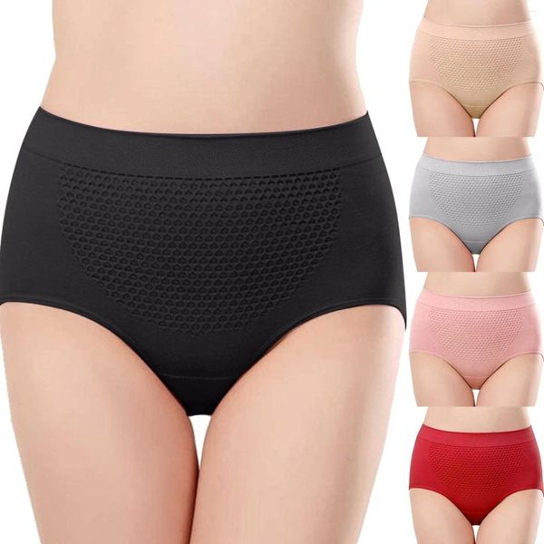 Mutandine femminili di una taglia alta di un colore solido comodo intimate costumi alla moda mutande traspiranti per le donne