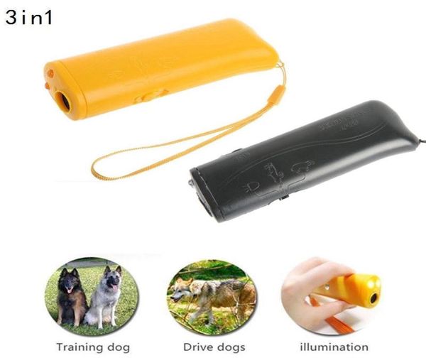 3 su 1 Ultrasonic Led Pet Dog Repeller Stop Dog Dog Training Device Dispositivo Antifiego 2 colori AAA4648783782