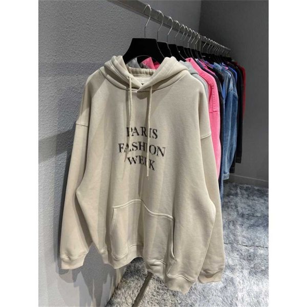 Roupas de designer de alta qualidade Paris House Fuzzy Letter Imprimir masculino Hoodie Top de capuz