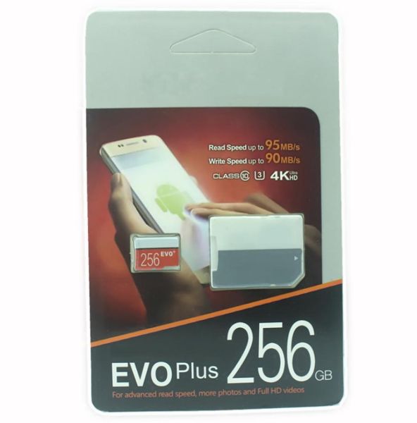 2019 The Last Product 128GB 64 GB 32 GB EVO Plus Micro SD TF Card 256 GB UHSI Classe10 Classe di memoria mobile DHL4977859