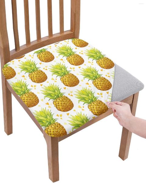 Stuhlabdeckungen Ananas Aquarellhand handbemalte Sitzkissen Stretch Essabdeckung Slipper für das Haus El Bankett Wohnzimmer