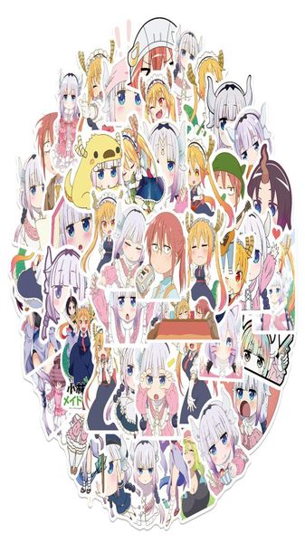 50 PCs Mixed Graffiti Skateboard adesivos Miss Kobayashi Dragon Maid Anime para Laptop Capacete de Lapto de Carro Motorcycl1774325