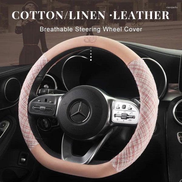 Coperchio del volante di sterzo Coperchio di 38 cm per auto per quattro stagioni Manage Camellia Anti-slip Ring Protector Case universale