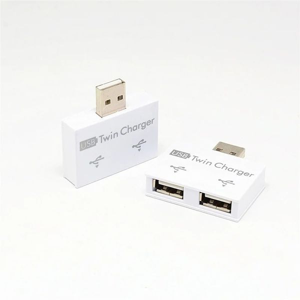 1pc prático portátil portátil telefone abs mini adaptador 2 port hub USB Extensor de carregador de cubo para computador de comprimido de telefone