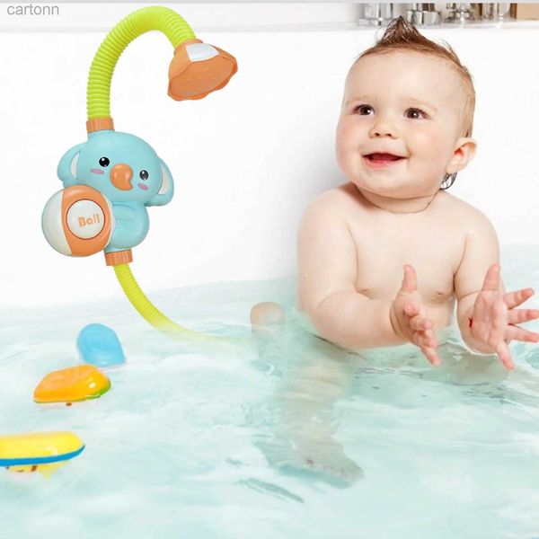 Bath Toys Bomba de água elefante elétrico com 360 graus de mangueira ajustada Banho de banho de banho de chuveiro bico Rinser Kids Bosques divertidos Toys 240413