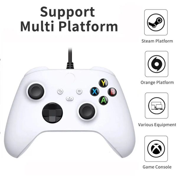 Acessórios controlador de jogo com fio para Xbox Series S/X Console USB Joystick para Xbox One Slim Host Vibration Gamepad para Window PC