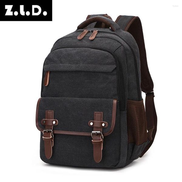 Backpack Solid Color Canvas Scool Bag School High Capacity Laptop OEM